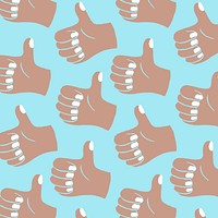 Thumbs up background, recommendation hand gesture illustration