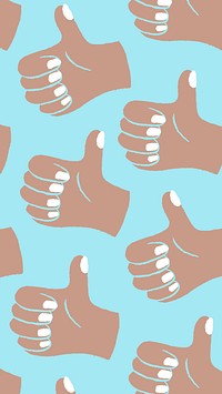 Thumbs up iPhone wallpaper, diversity hand gesture illustration
