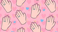 Hand illustration background, self care & love heart