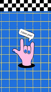 I love you hand background, cute illustration 