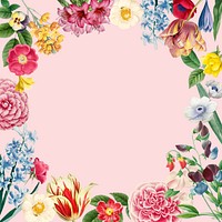 Colorful flower frame collage element