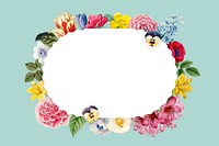 Floral oval frame background, botanical illustration