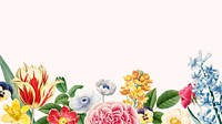 Colorful floral desktop wallpaper, botanical illustration