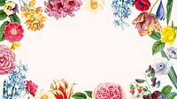 Floral frame desktop wallpaper, botanical illustration