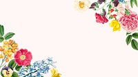 Colorful floral desktop wallpaper, botanical illustration