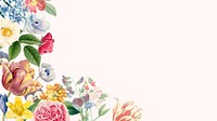 Colorful floral desktop wallpaper, botanical illustration