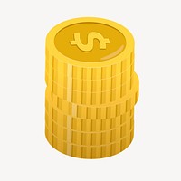 Coin stack financial illustration collage element vector