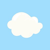 White cloud illustration collage element vector