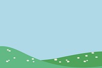 Grass hill illustration background, blue sky