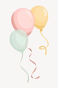 Colorful balloon celebrate illustration collage element vector