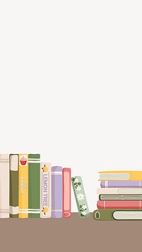 Colorful book spine iPhone wallpaper education illustration