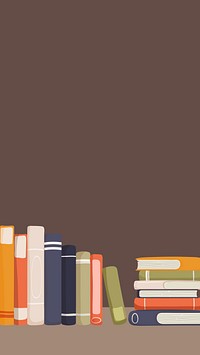 Colorful book spine iPhone wallpaper, learning illustration brown 