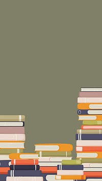 Colorful book spine illustration green phone wallpaper