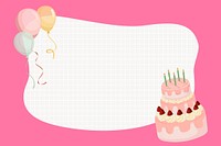 Birthday cake border frame background