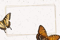 Glittered butterfly frame background