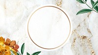 Floral frame desktop wallpaper, white design