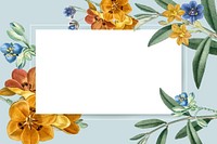 Floral frame background, blue design