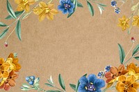 Floral frame background, brown design