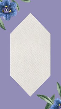 Floral frame iPhone wallpaper, purple design