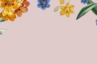 Floral border background, pink design