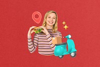 Food delivery collage, red design