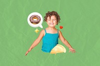 Kid food lover collage, green design