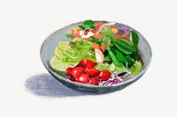 Healthy salad illustration, design element psd