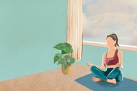 Woman doing yoga illustration background