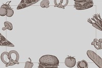 Food vintage illustration, gray background