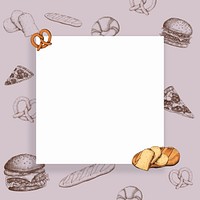White square on food vintage illustration
