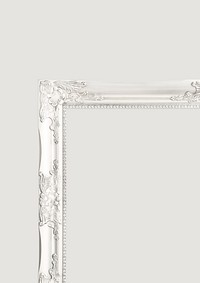 White ornate frame background, vintage aesthetic