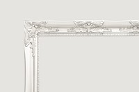 White ornate frame background, vintage aesthetic