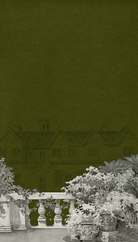 Vintage balcony border iPhone wallpaper, green design