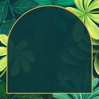 Leaf frame background, green botanical design