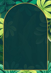 Leaf frame background, green botanical design