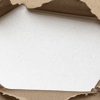 Torn paper hole background, off-white design