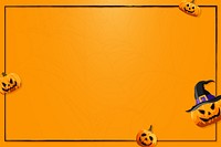 Halloween pumpkin frame background, orange design