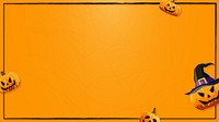 Halloween pumpkin frame desktop wallpaper, orange design