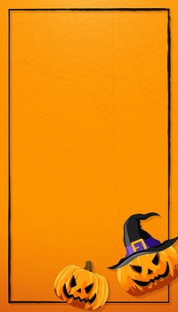 Halloween pumpkin frame iPhone wallpaper, orange design