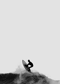 Surfing man border background, gray design