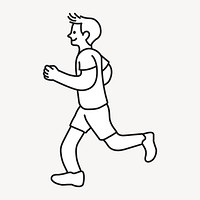 Doodle man running illustration vector