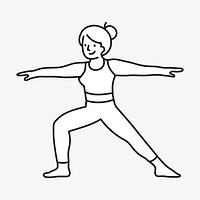 Doodle woman yoga illustration vector