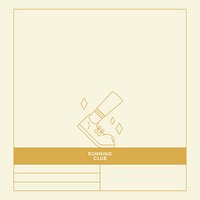 Running club activity log table, gold line art design vector