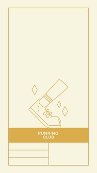 Running club activity log table, gold line art design