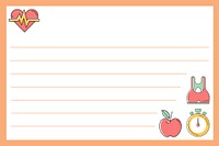 Fitness lined paper, cute activity log 