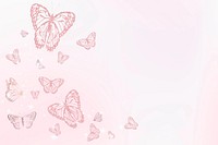 Feminine pink butterfly illustration background