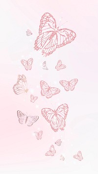 Feminine pink butterfly phone wallpaper