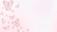 Feminine pink desktop butterfly wallpaper