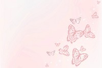 Feminine pink butterfly illustration background