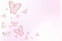 Feminine pink butterfly illustration background